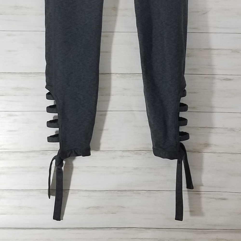 Joy Lab Leggings Strappy Cutout Tie Ankle Gray S - Picture 8 of 8